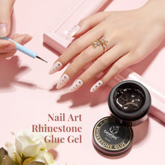 beetles cured gem on nail showing long-lasting hold and polished finish