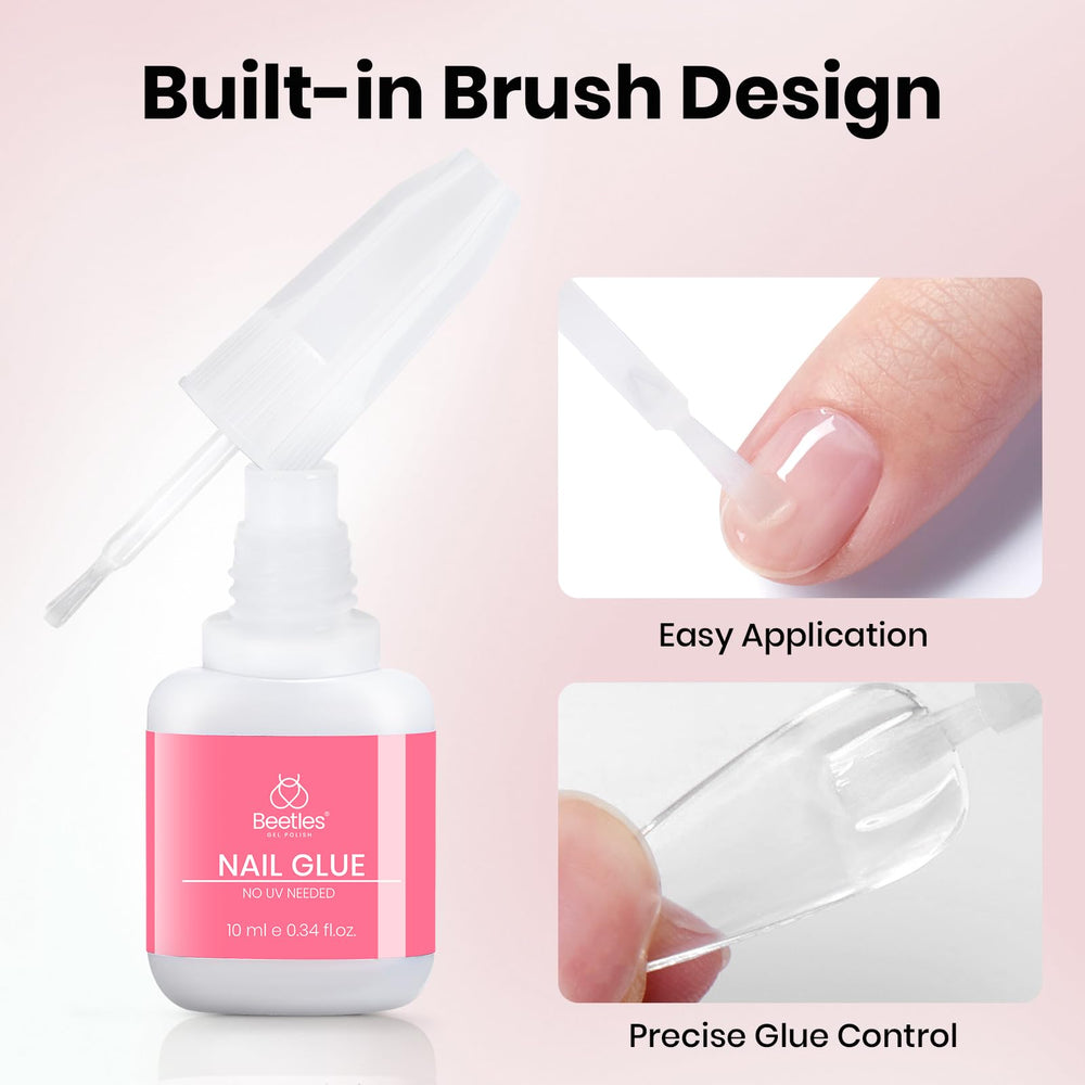 Beetles glue securing rhinestone on nail showing strong adhesion for small decorations