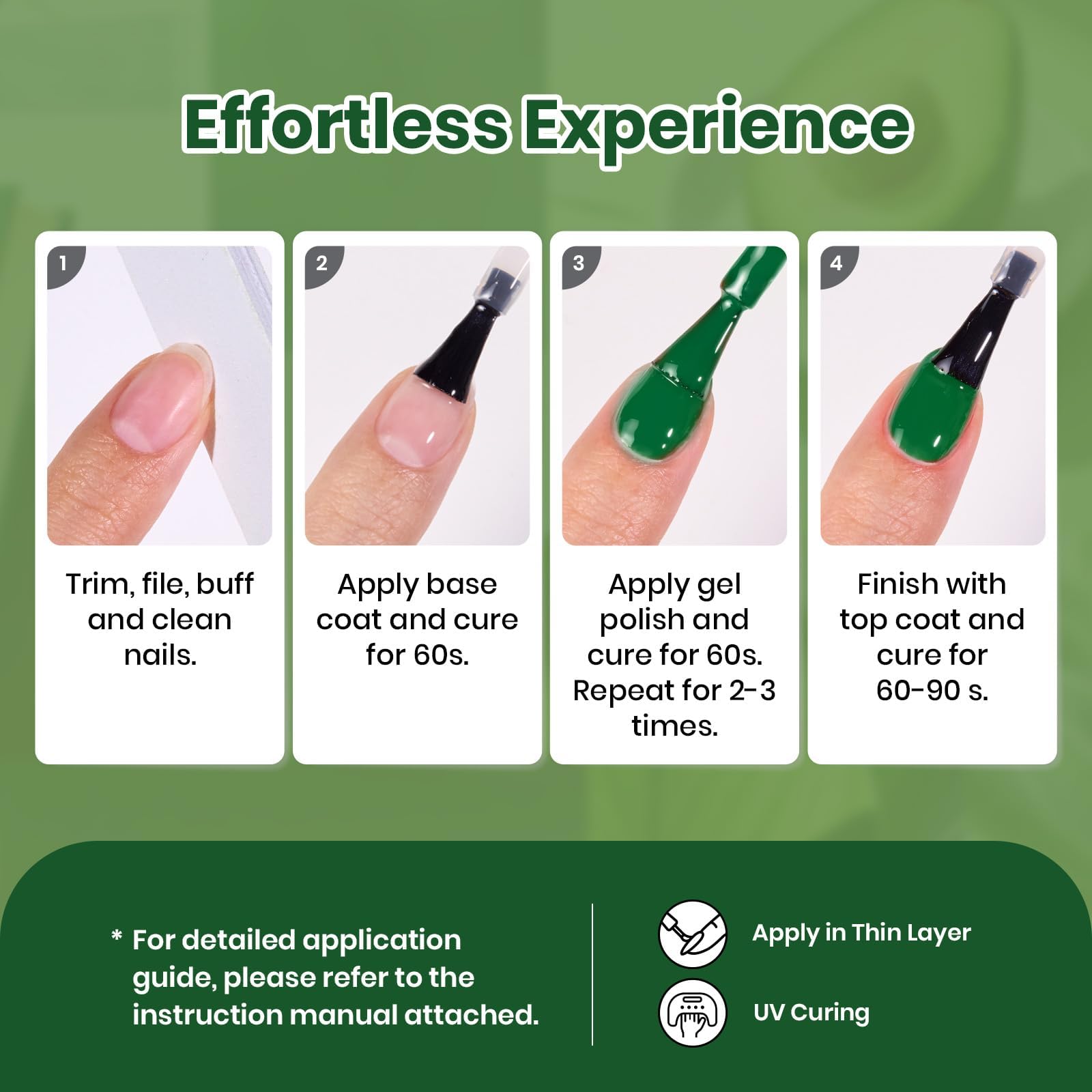 beetles gradient nail art sample showing layered greens for creative nail designs