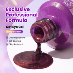 Beetles brush stroke of purple gel demonstrating smooth application and coverage benefit