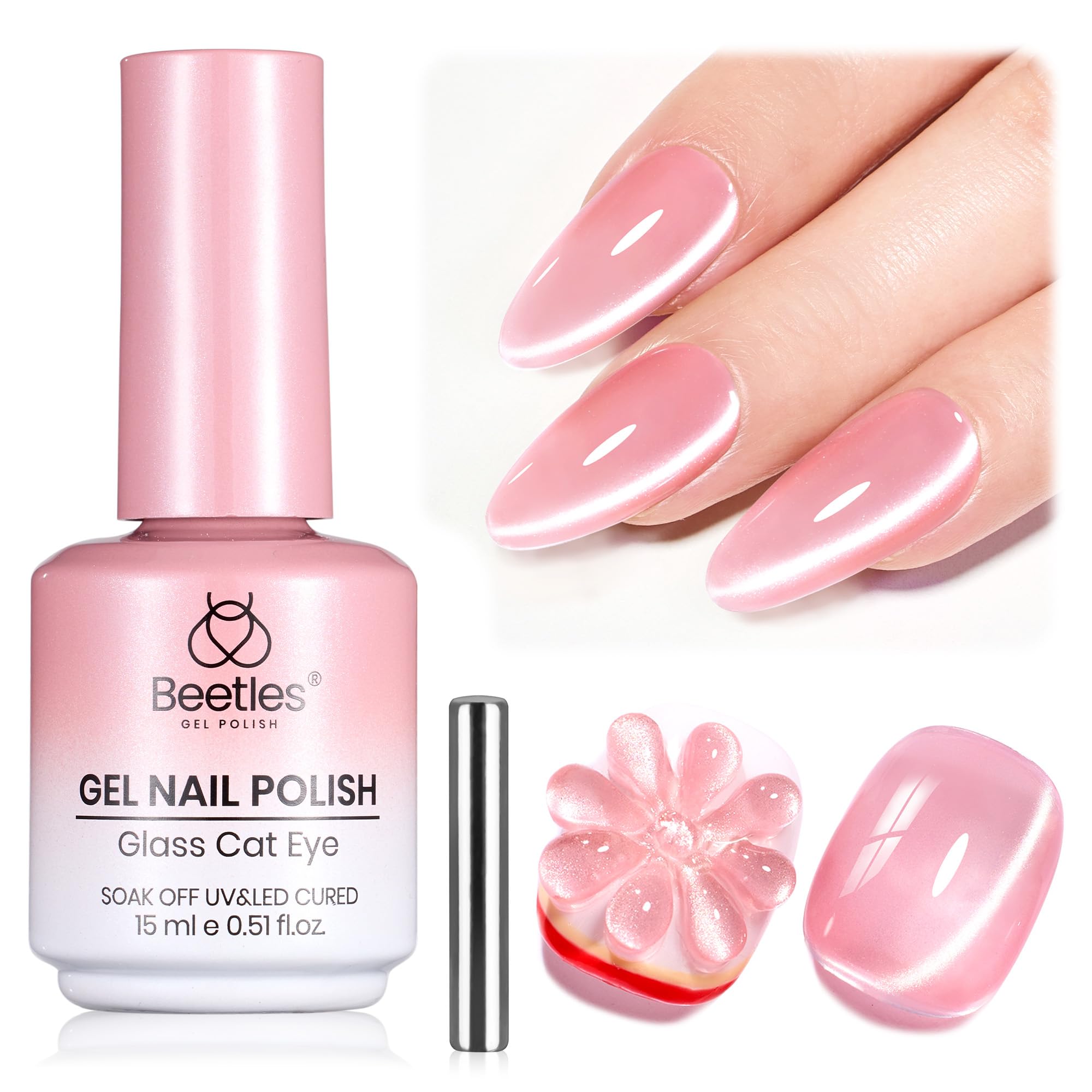 beetles front bottle showing grapefruit pink shade and easy application benefit