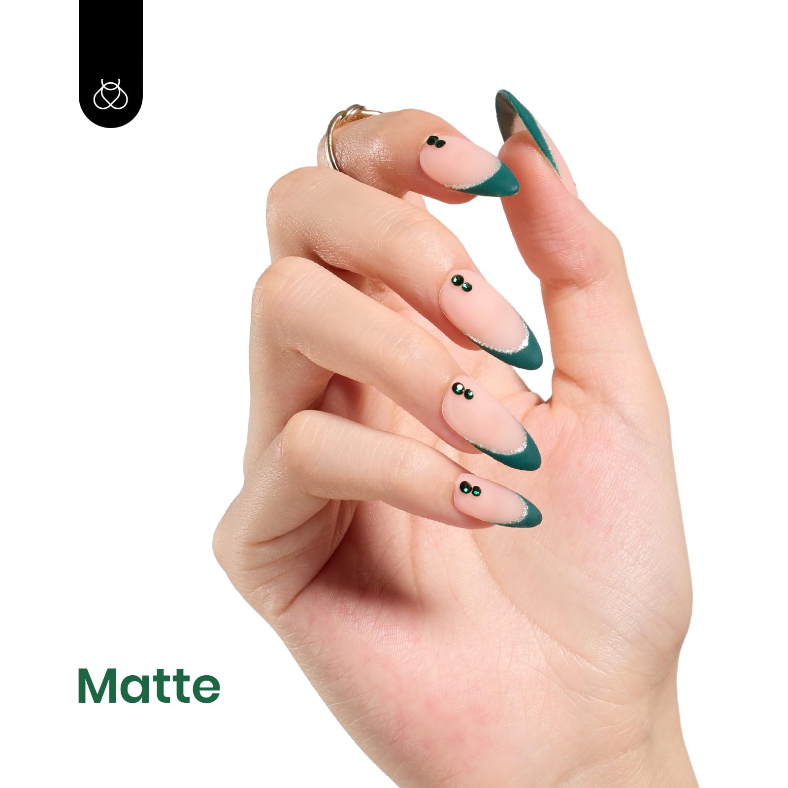 beetles gel polish on nails swatch hand showing salon-quality emerald manicure