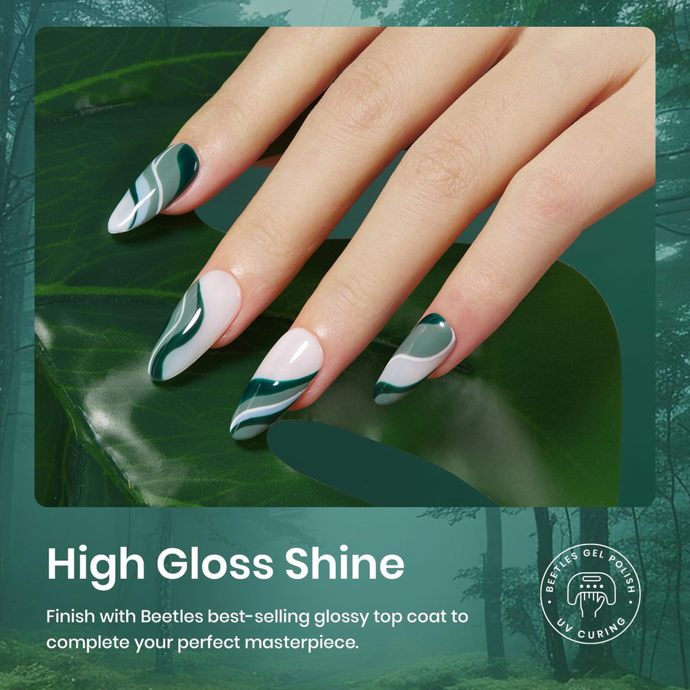 Beetles gel polish brush swirl showing smooth formula and application control benefit