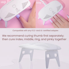 Beetles Gel Polish hand placed inside lamp demonstrating fast curing benefit