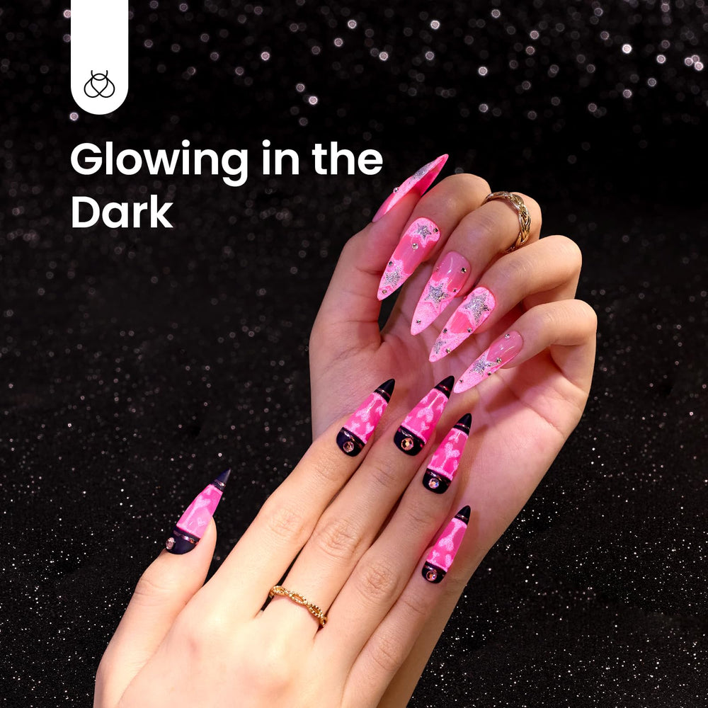 beetles hot pink brush stroke on white demonstrating smooth coverage benefit