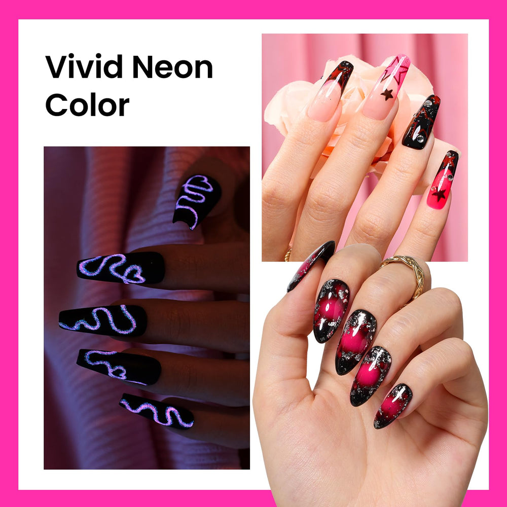 beetles hot pink in sunlight then glowing under light showcasing rechargeable glow benefit