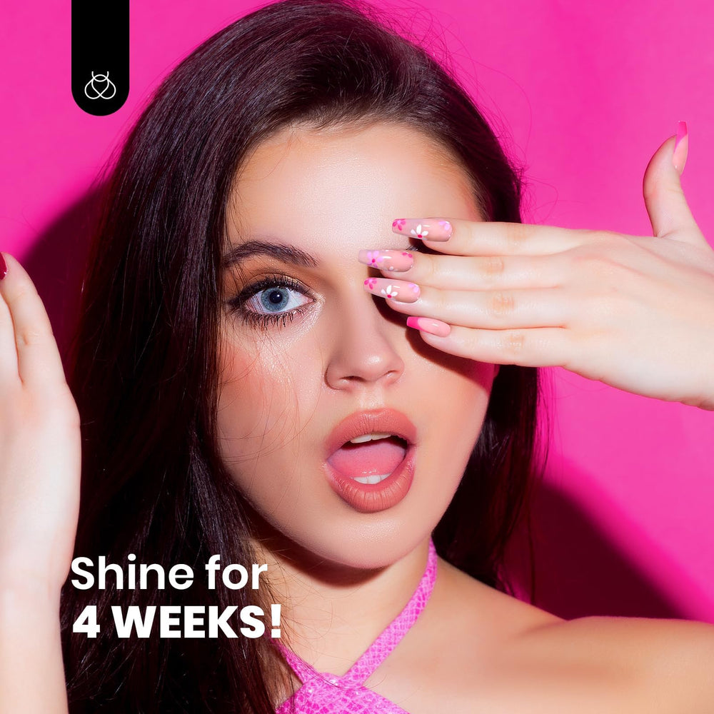 beetles hot pink applied on nails during manicure showing salon-quality finish benefit