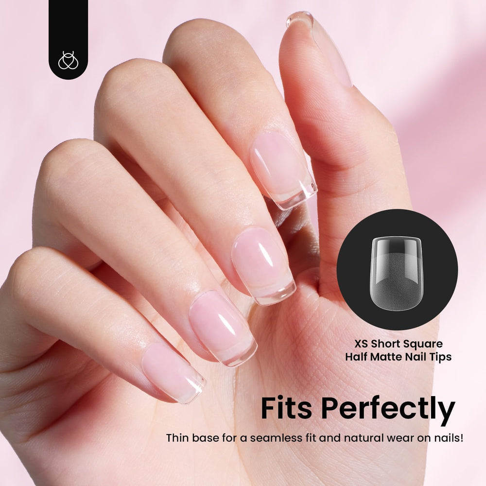 beetles nails being applied on a hand demonstrating easy at-home use benefit