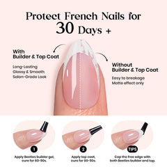 beetles hands applying press on nails demonstrating simple at-home application
