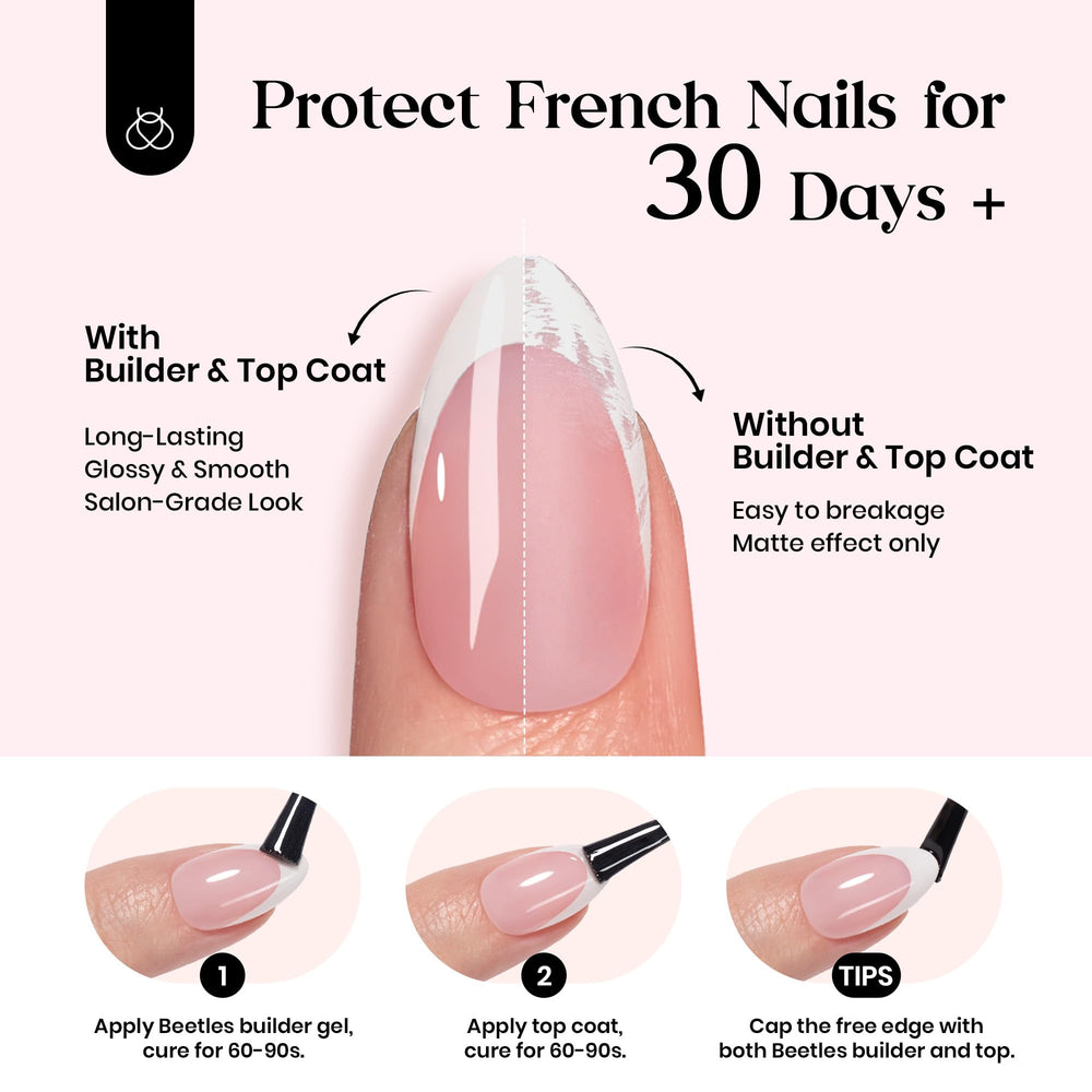 Beetles press on nails being applied demonstrating fast at-home convenience