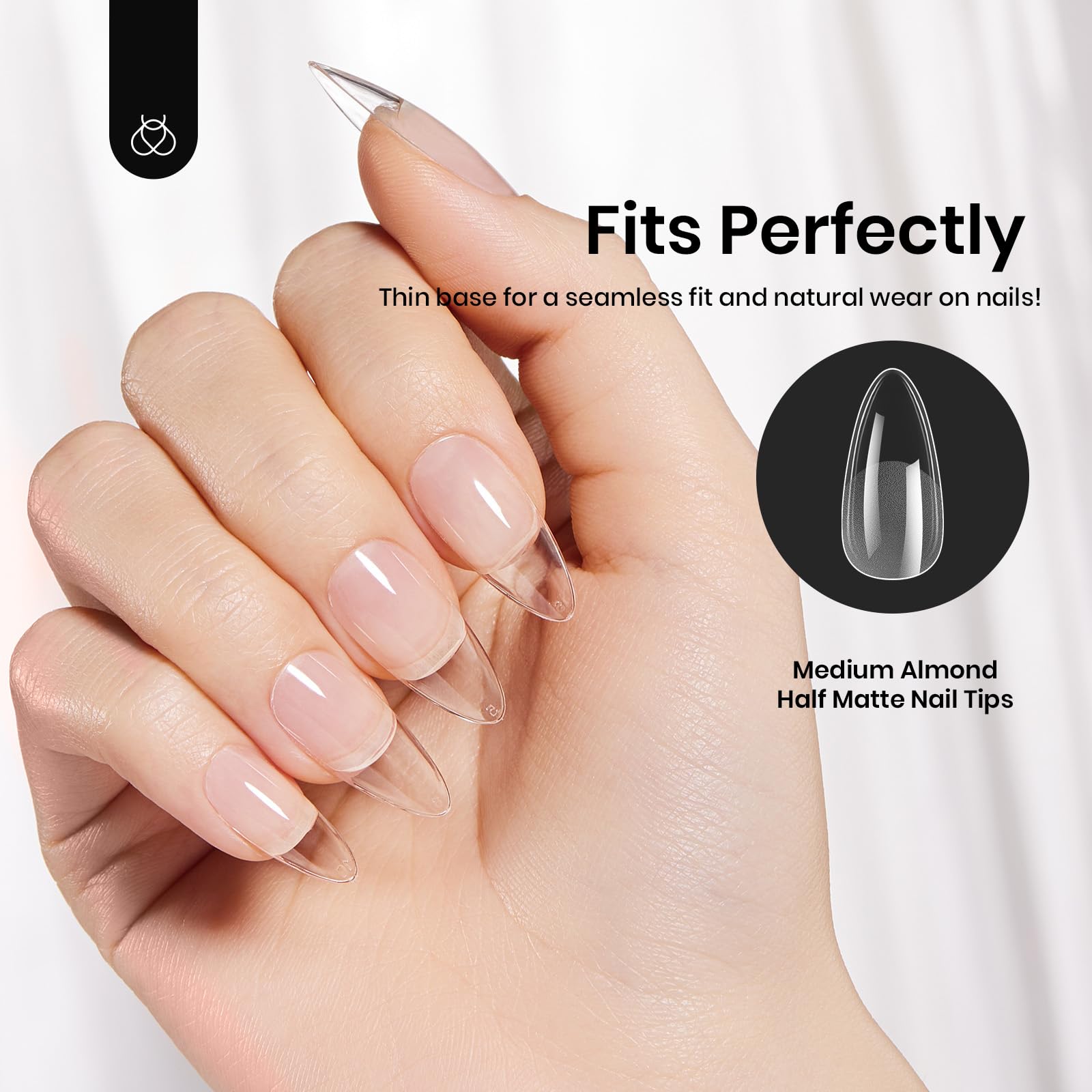 Beetles nail tip being glued on for quick three-minute application