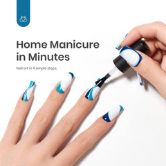 Beetles nail polish curing under LED lamp showing quick set and glossy durable result