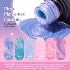 Beetles manicure on hands demonstrating shimmer nails for polished look