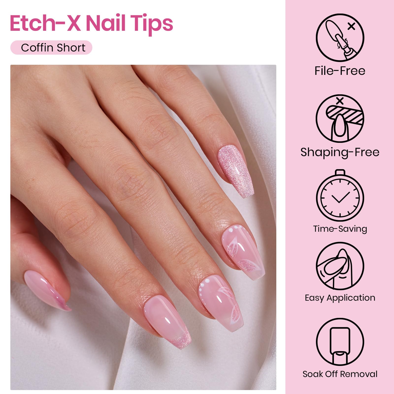Beetles in-use press-on application being glued for quick DIY salon-quality results