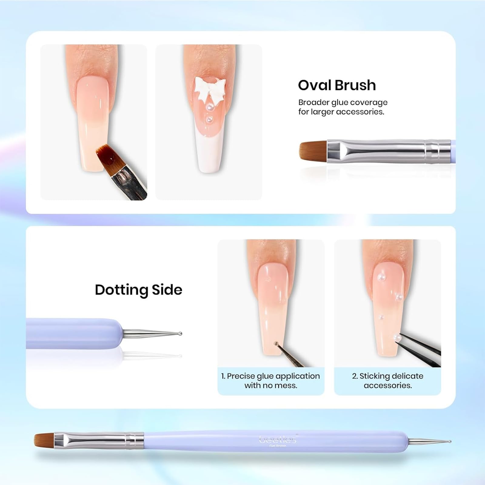 beetles in use sculpting 3D flower on nail showing precise carving benefit