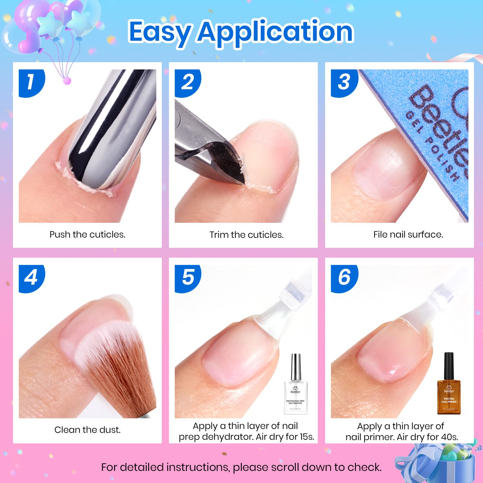 beetles ingredient label listing Vitamin E and plant proteins for gentle nail nourishment