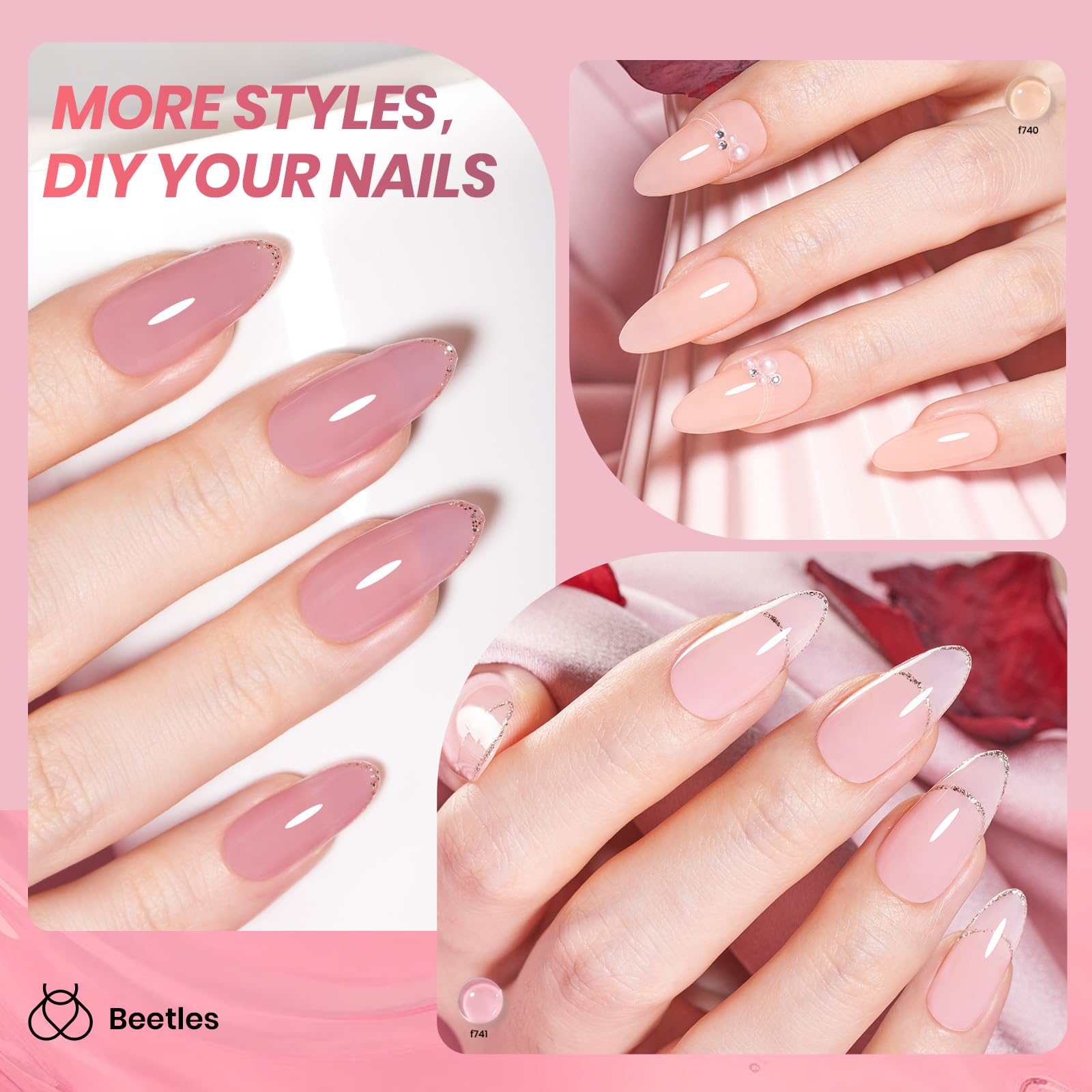 Beetles Gel Polish label close-up highlighting shade names and bottle finish for clarity