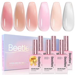 Beetles front packaging showing six 15ml jelly gel bottles for easy selection