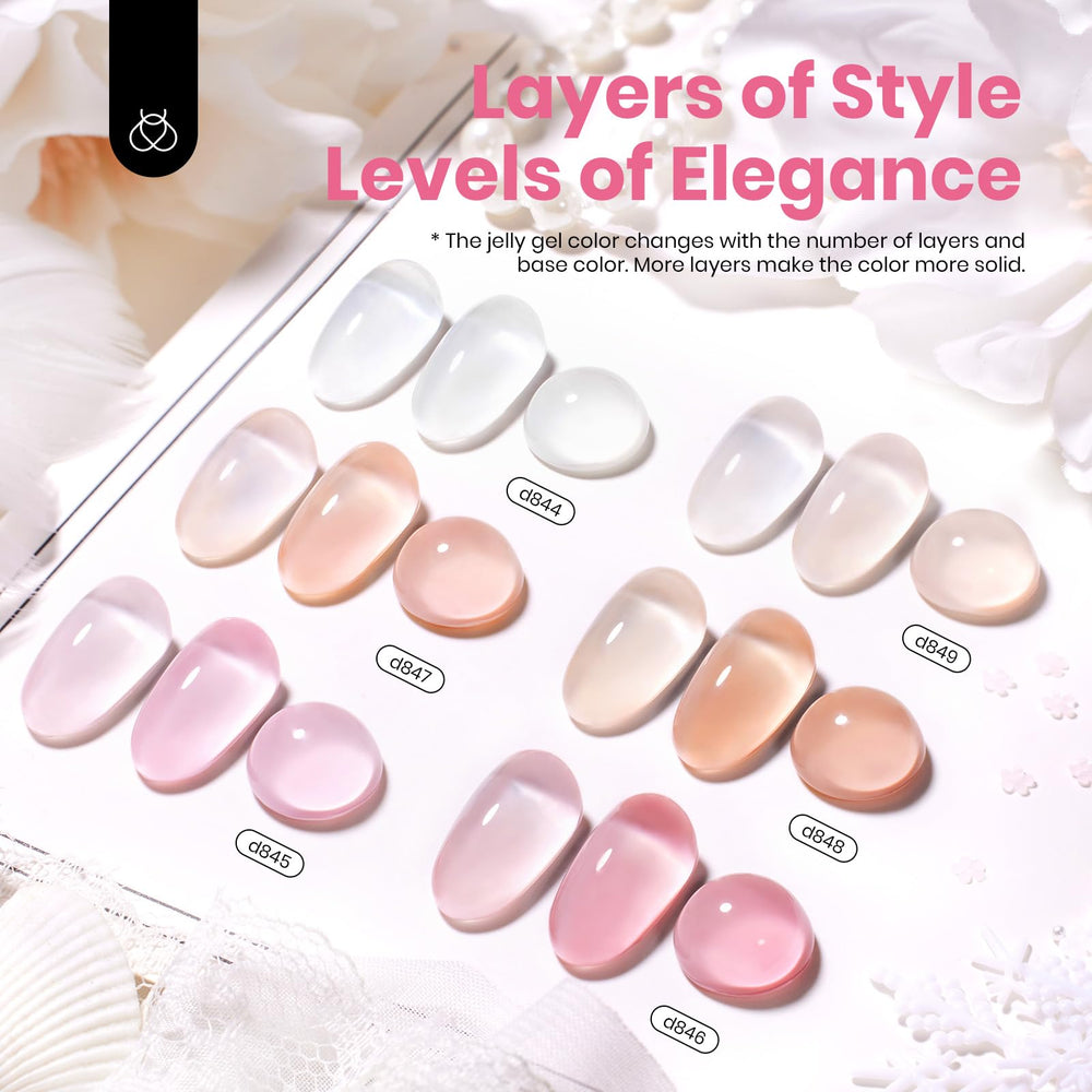 Beetles swatch on fingernail showing sheer milky pink finish and natural look