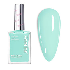 Beetles bottle front view showing jelly mint color and glossy finish
