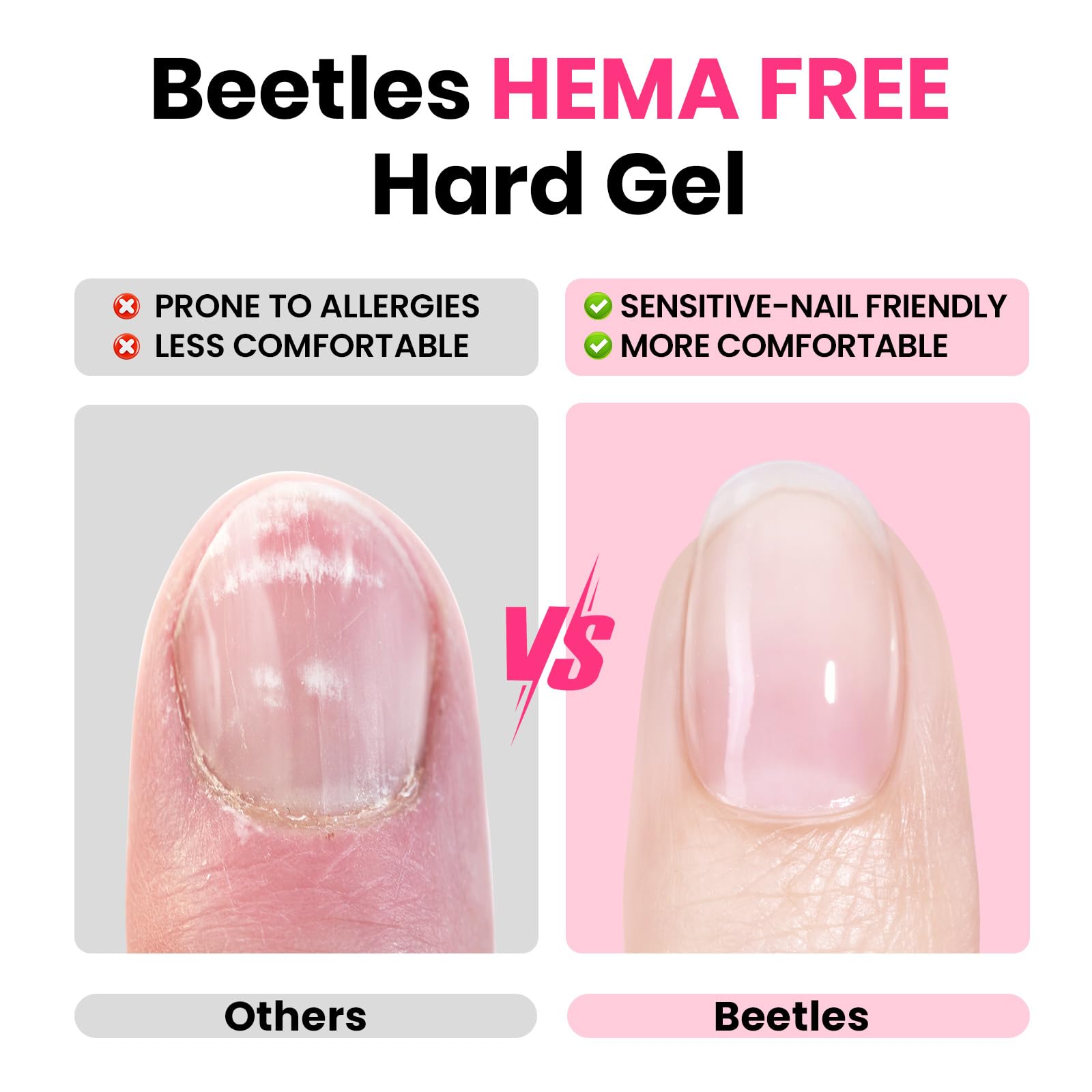 beetles jelly-pink gel texture on brush illustrating smooth self-leveling application
