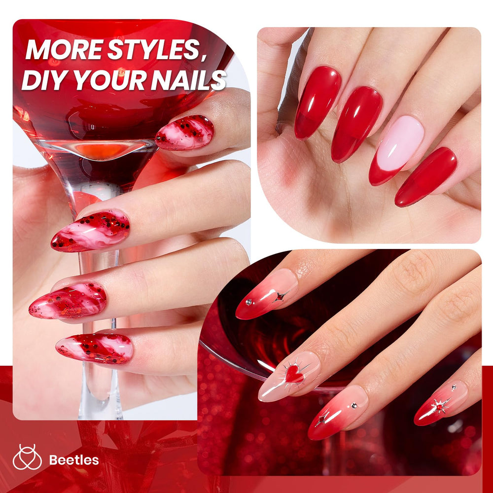Beetles single thin coat on natural nail showing translucent effect benefit