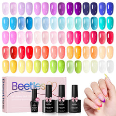 Beetles kit contents arranged with base and top coats demonstrating all-in-one convenience