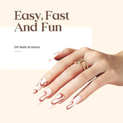 beetles kit in use applying press-on nails demonstrating fast LED cure