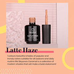 beetles brush stroke of Latte Haze illustrating smooth coverage for neat application