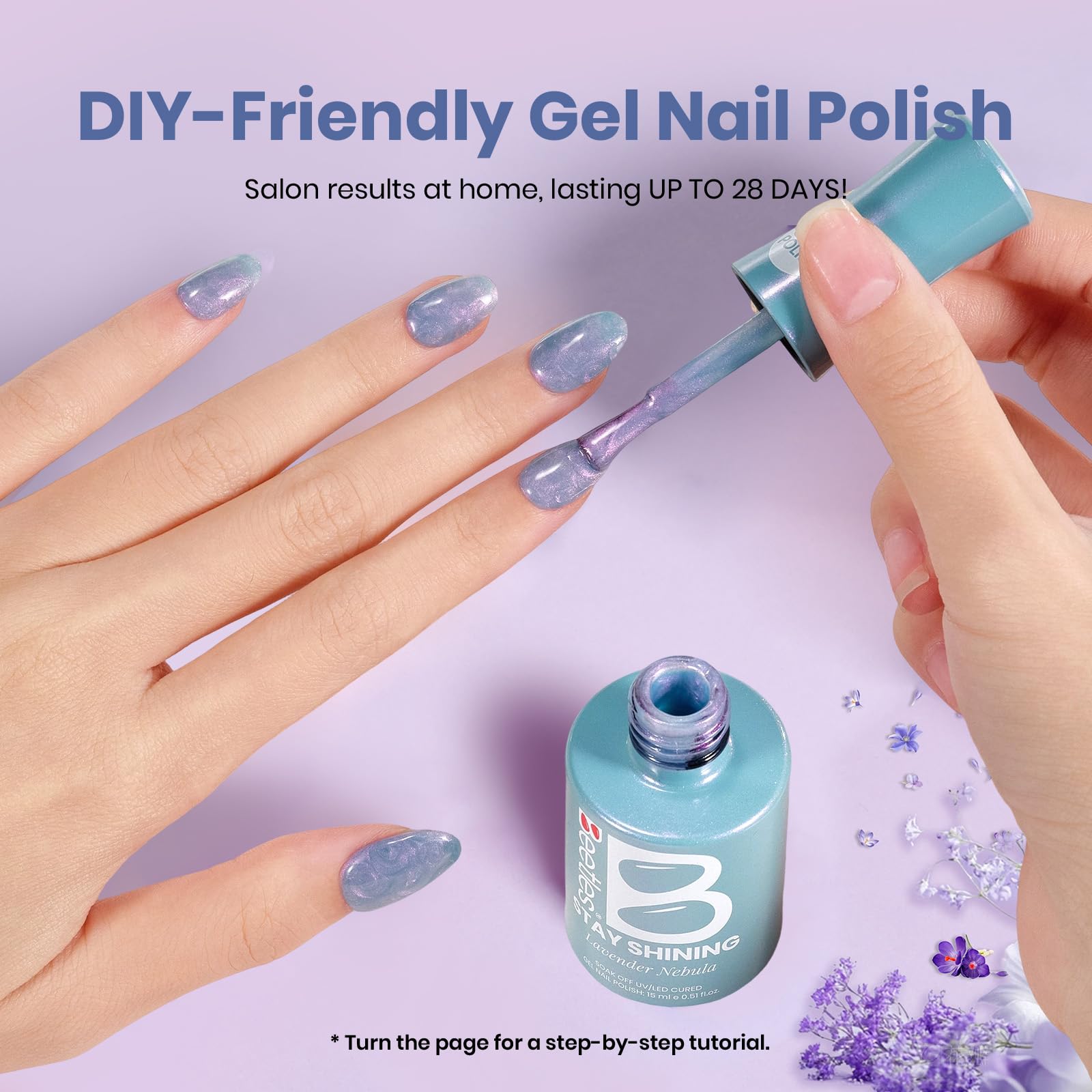beetles gel polish applied on model hands highlighting celestial color suited for events