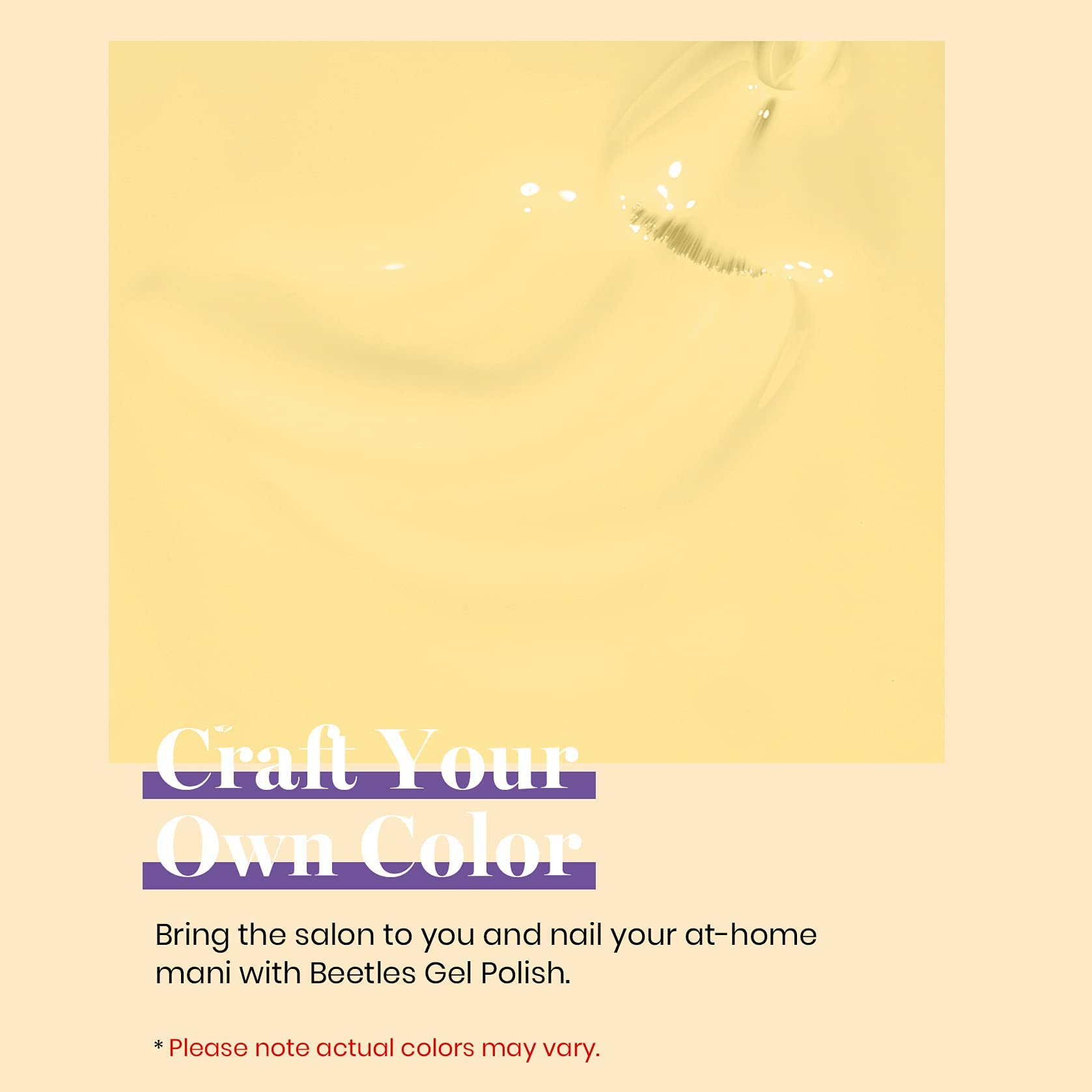 Beetles brush stroke of Lemon Chiffon showing smooth opacity and even coverage benefit