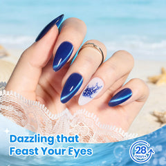 Beetles manicure in use demonstrating layered ombré and depth