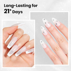 Beetles lifestyle bridal manicure showing elegant soft-white finish benefit
