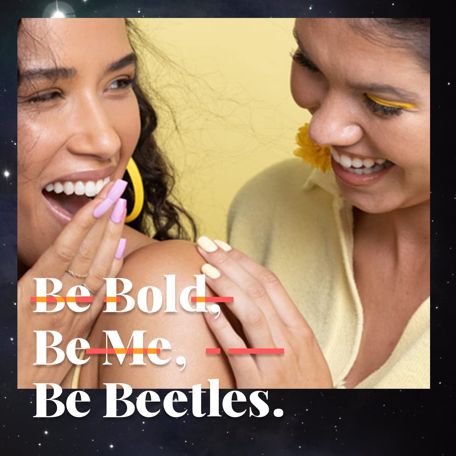 beetles lifestyle cozy winter setting nails styled with knitwear to show seasonal wear