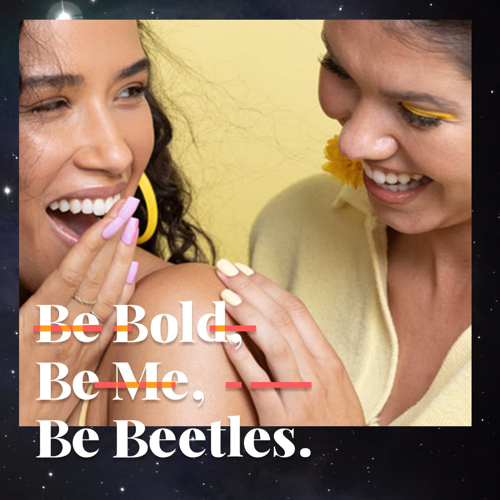 beetles lifestyle cozy winter setting nails styled with knitwear to show seasonal wear