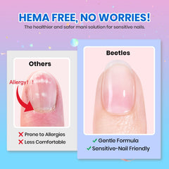 Beetles home manicure setup with kit in use emphasizing professional results at home
