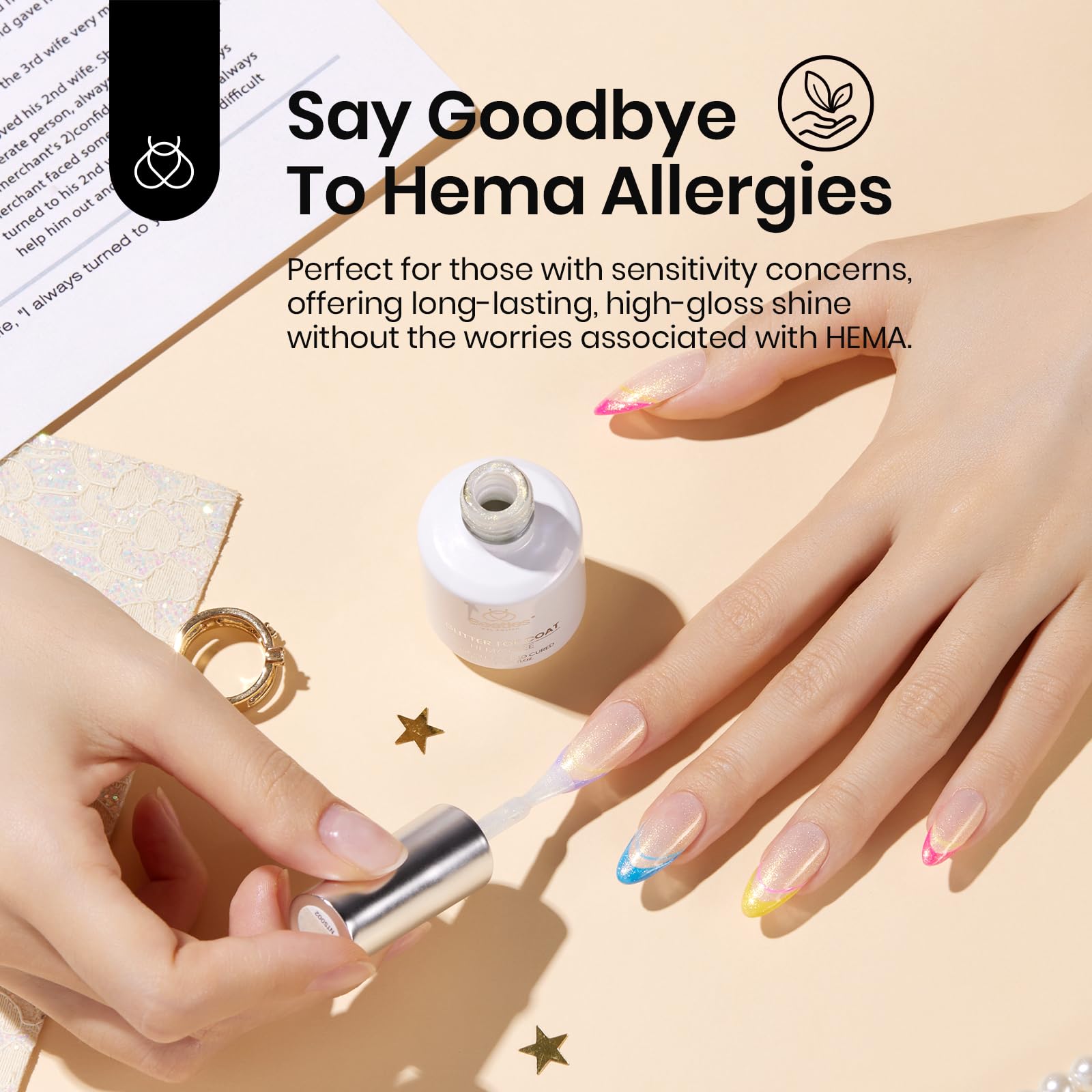 Beetles manicure in lifestyle setting highlighting long-lasting glossy benefit
