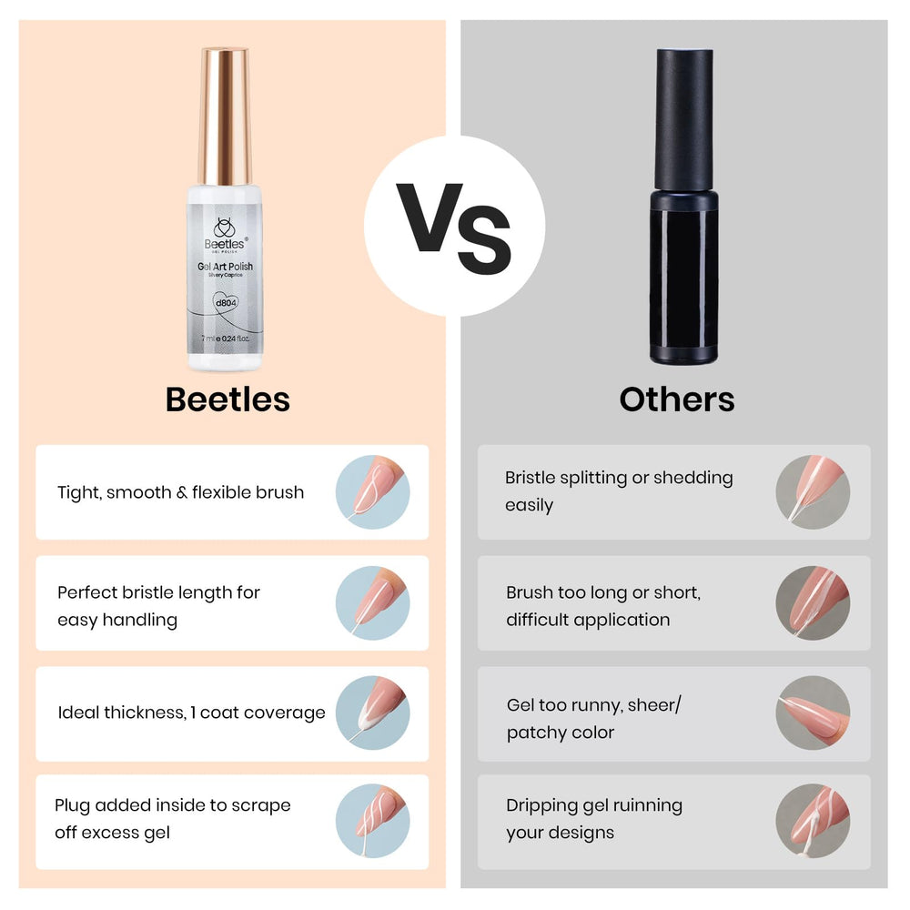 Beetles nail art in salon setting showcasing polished metallic finish