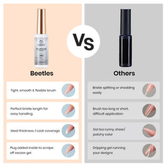 Beetles nail art in salon setting showcasing polished metallic finish
