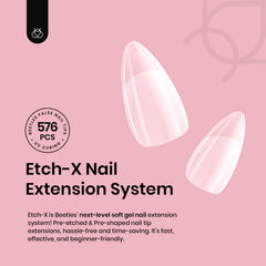 beetles finished almond nails in lifestyle setting demonstrating salon look benefit