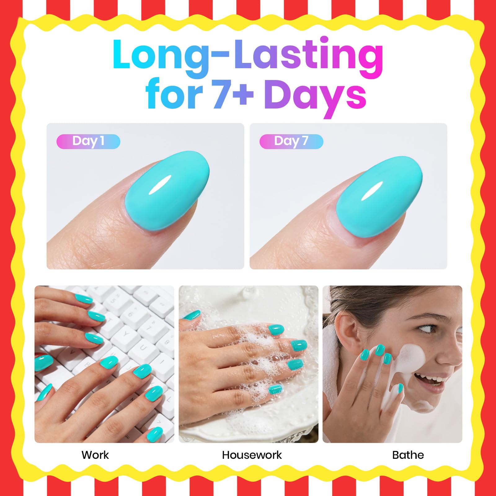 beetles lifestyle summer picnic nails showing festival-ready neon manicure