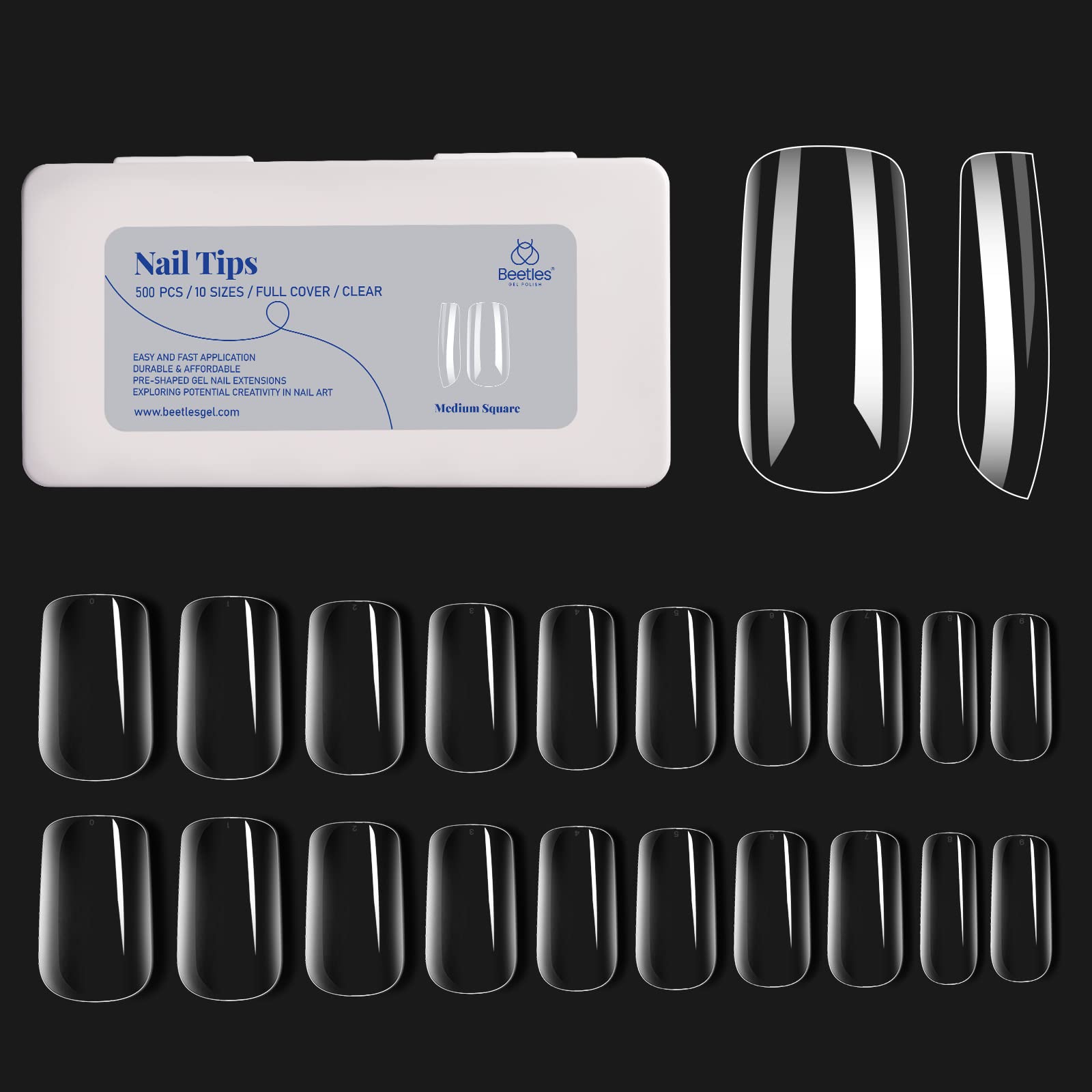 Beetles Gel Polish lifestyle scene with tabletop tools and tips showing ready-for-art convenience