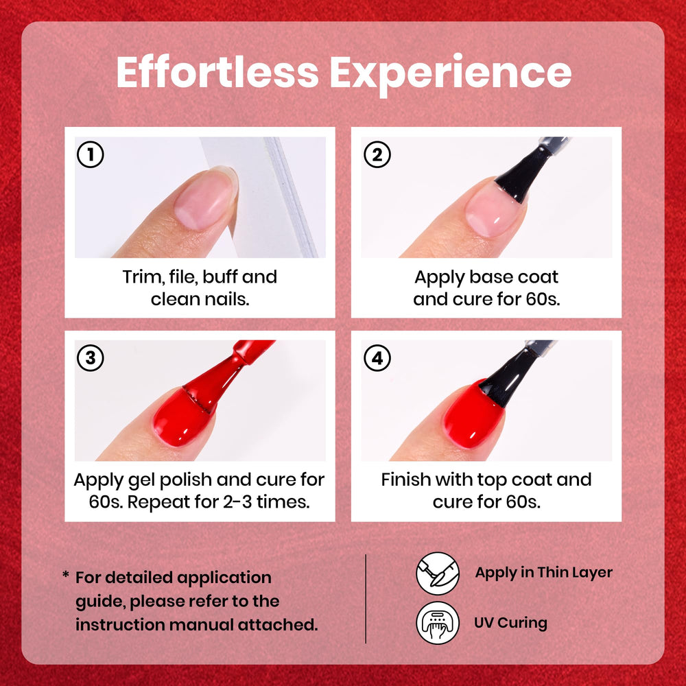 beetles lifestyle scene Valentine manicure showcasing festive red tones