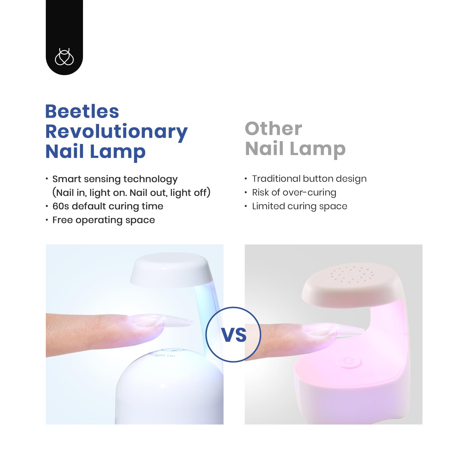 beetles lifestyle image of woman applying extensions for home manicure convenience
