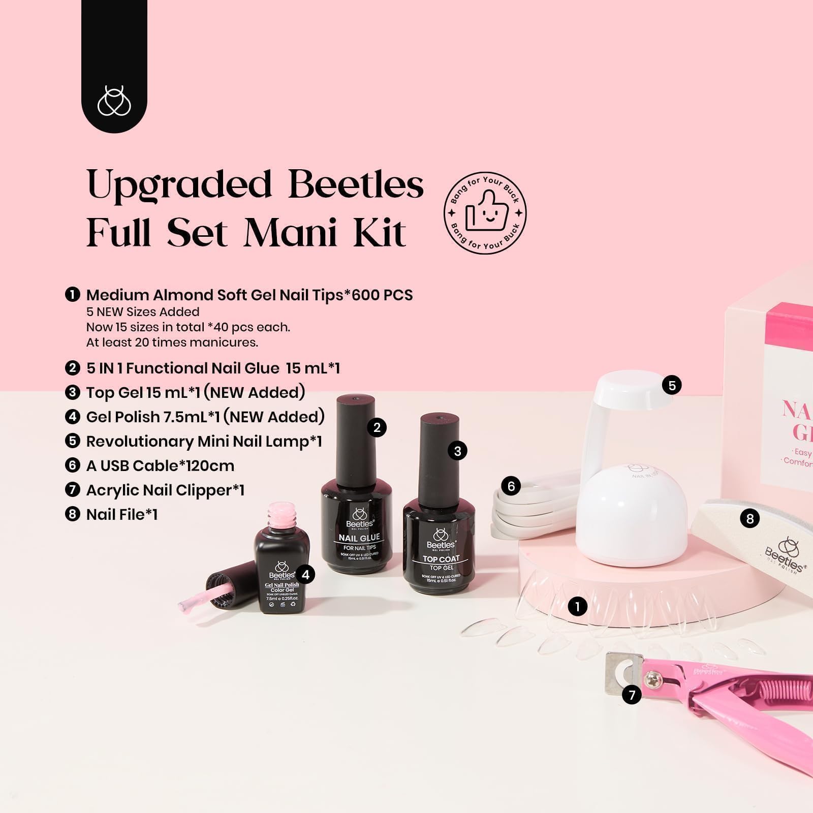 Beetles lifestyle image of woman showing almond nails for salon results