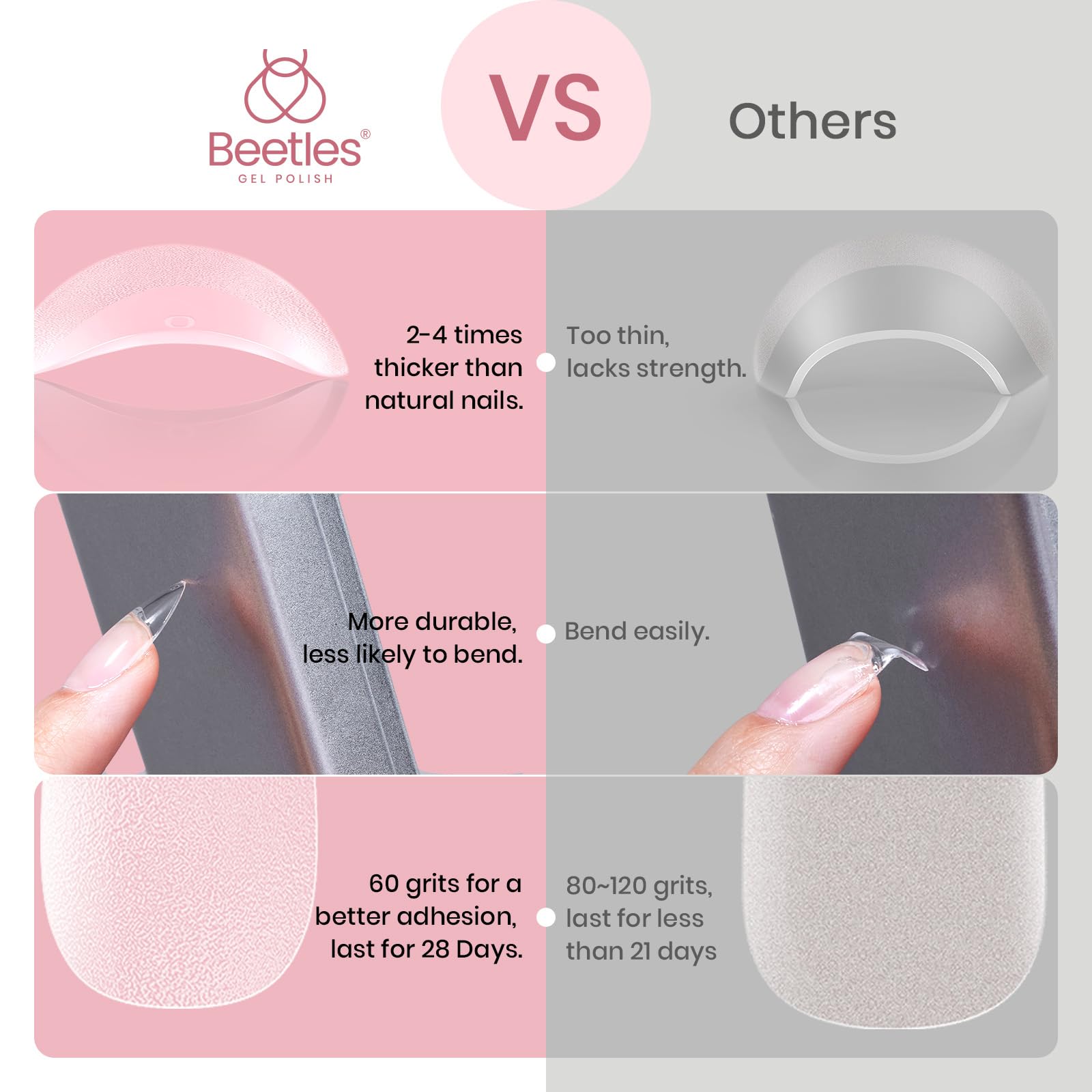 Beetles lifestyle photo of woman wearing almond tips for polished look
