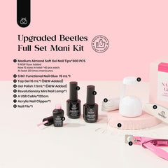 Beetles lifestyle image of woman showing almond nails for salon results