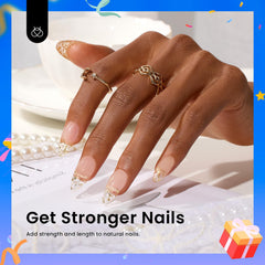 beetles lifestyle image of woman displaying cured nails for long-lasting polished look