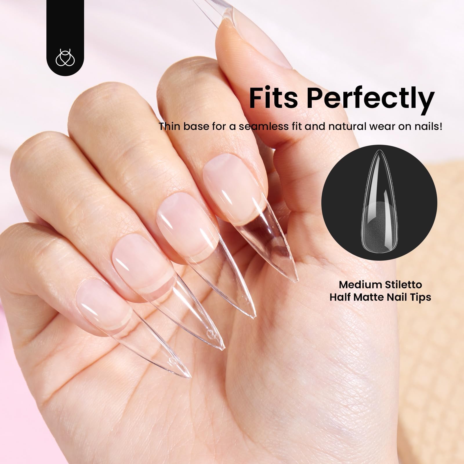 beetles lifestyle shot woman showing finished stiletto nails for confident look