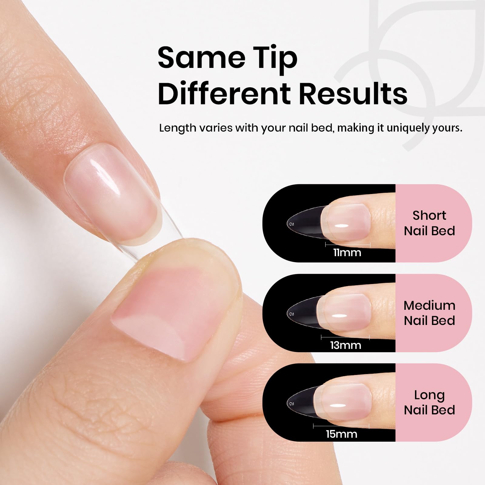 Beetles lifestyle shot of woman wearing almond nails for stylish results